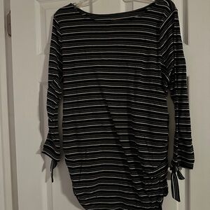 Stripe black/grey/white Maternity Top